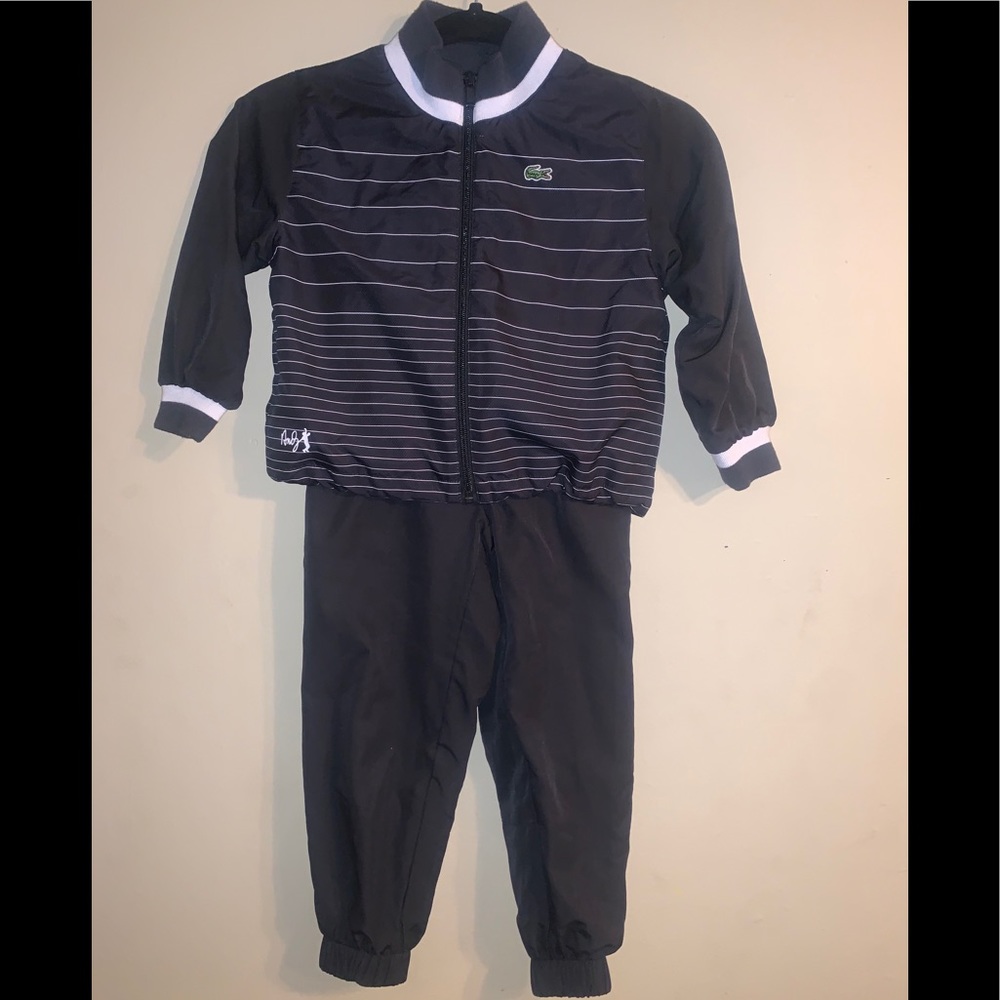 Boy Black Lacoste Sweatsuit